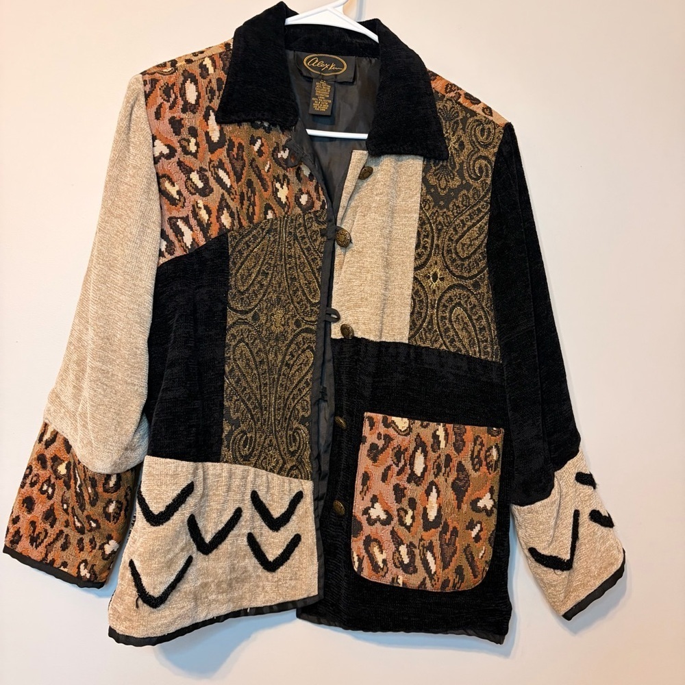 Maya Women's Animal Print Patchwork Blazer - Picture 3 of 10
